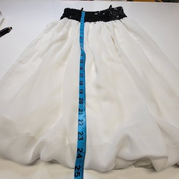 Spaghetti Strap  Empire Waist Sequin White Dress One Size - Picture 9 of 11